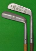 2x Patent putters - P A Vaile ridged back approaching cleek by Gibson's together with a Ben Sayers