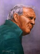 Bill Waugh signed colour golf canvas print: Arnold Palmer Open Champion 1961 & 1962 - A/P limited