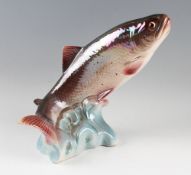 Jemma Salmon Ceramic Fish: By Jemma - Holland lusterware fish 30 cm wide