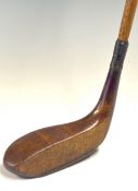 R.J Gibson Royal Calcutta GC persimmon mallet head putter with central brass sole plate - slight