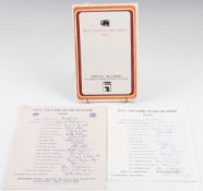 1977 MCC Signed Cricket Team Sheet: all in ink on headed paper, very good condition together with