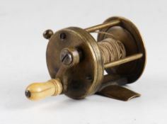 Early c1820 Haywood Birmingham Maker all brass multiplier pin stop winch, 1.5