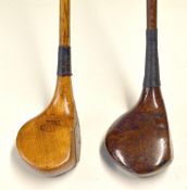 2x socket head brassies - an unusual brassie stamped Schavolite to the head with full alloy sole