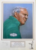 Bill Waugh signed colour golf print: Arnold Palmer Open Champion 1961 & 1962 - limited edition 10/25
