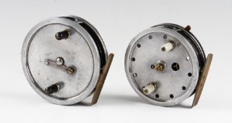 2x centre pin reels - W Harrison& Son Redditch reel: 3 3/4
