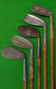 5x Niblicks and m/niblicks irons -Maxwell niblick, Oversized Zenith model niblick, W Vardon,