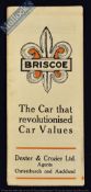 Briscoe 1916 Poster Brochure - Sold by Dexter and Crozier in Christchurch and Auckland, New Zealand.