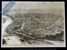 India – The City of Delhi Before the Siege Original Print 1858 of a birdseye view of the city