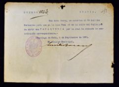 Cuba - 1901 Typewritten document signed by Emilio Bacardi (of Bacardi Rum) to open a cigar store (