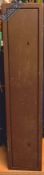 Gun Cabinet in brown with two locks, top and bottom, measures 122x26x20cm approx. with keys