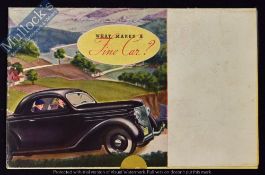 Ford Car with V8 Engine 1936 - Sales Brochure - A 4 page Sales Brochure that folds out to a large