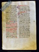 Italy – Large Decorative Breviary Manuscript Leaf on Vellum Circa 1325 - decorative, huge breviary