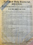 American Civil War – New York Daily Transcript Extra 1864-1865 Newspaper – To all persons Enrolled