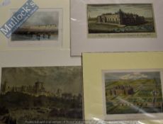 Good Selection of Early Engravings to include Copper Engraving c.1760 hand coloured of Salisbury