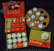 Golf Ball Selection to include 7x Gratex orange balls within box, and a mixed variety with some logo