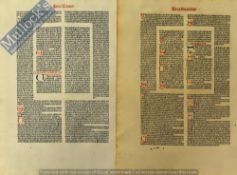 Large Decorative Leaf From “Decetales” By Pope Gregory IX - Printed at Speyer in 1486 by Peter