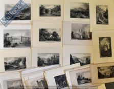 Selection of various 19th century engravings of Wales (50)