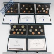 Royal Mint Proof Coin Set: To include cased sets 1988, 1989, 1990, 1991, 1992 all in green
