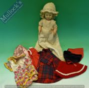 Soft Face Doll - 35cm Doll with movable joints cloth body and a selection of clothes capes, jackets,
