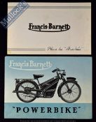 Francis Barnett Powerbike. 1948 – 50 Sales Catalogue - A Three fold Sales Catalogue illustrating and