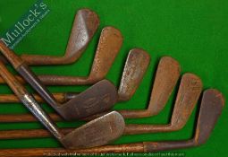 8x Assorted Golf Clubs - Irons – including Cann and Taylor mashie, Alex Low mashie, Harris