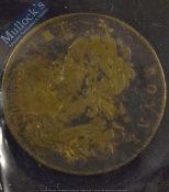 Covent Garden, Theatre Royal - The First Theatre 1755 Coin - Obverse; King George II with Theatre