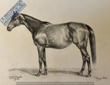 Juliet McLeod 1917 – 1982 “Pongo Lass” Signed Sketch - Portrait of a Horse original pencil sketch