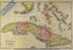 Cuba – Map of Cuba, it’s Provinces, Railroads, Cities, Towns, Harbours, Bays etc. – by Mast