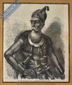 India & Punjab – The Alkali of the Sikhs Original Engraving 1857 depicts a heavily armed Sikh