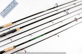 Fishing Rods - 3x various carbon spinning rods to include a Fibatube 9ft 2pc; Shakespeare Sirocco