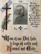 WWII Testimonial Picture to Unteroffizer Simon Kittel who died 27/12/42 at Stalingrad –