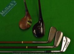 5x Various Golf Clubs from the 1940/70’s – Wilson brassie, Flange sole 5 iron, mashie with Archer