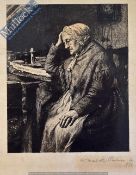 Henry Macbeth Raeburn 1869 – 1947 - “Old Lady Reading” etching signed in pencil by the artist 1886