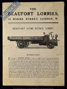 The Beaufort Lorries 1904 Sales Catalogue – A 4 page sales catalogue with photographs and 3 angle