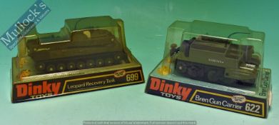 Dinky Toys 699 Leopard Recovery Tank Diecast Model Together with 622 Bren Gun Carrier original boxes
