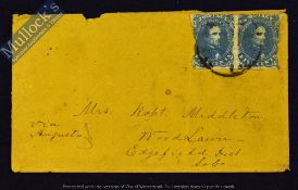 Confederate States - A Scarce Pair Of Early Confederate 5 Cents (Pen Cancelled) Bluestamps - With
