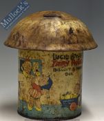 Rare C.1930s William Crawford & Sons ‘Lucie Attwell’s Fairy House Biscuit & Money Box’ with mushroom