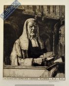 Malcolm Osborne 1880 – 1963 - Original signed etching of the Rt Hon Sir Edward Clarke 1926 – 40 x
