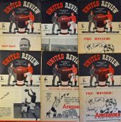 Manchester United home football programmes 1947/48 Blackburn Rovers, Middlesbrough, Everton 1948/