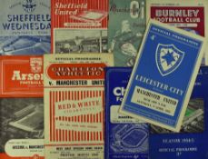1954/1955 Manchester Utd away football programmes to include Arsenal, Charlton Athletic, Chelsea (