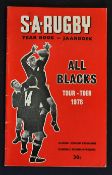 S Africa v New Zealand 3rd Test 1976 Rugby Programme: Excellent copy of the S A Rugby Yearbook