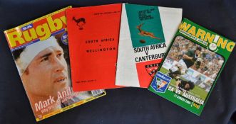South Africa Rugby Selection (4): 1965, Programmes from games at Canterbury and Wellington; 2004,