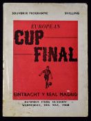 Rare 1960 Pirate European Cup Final Real Madrid v Eintracht Football Programme date 18 May at