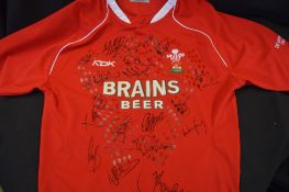 2008 Wales to South Africa signed official rugby jersey: Autographed by many of the Grand Slam squad