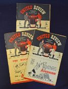 1947/1948 Manchester United v Middlesbrough, v Grimsby Town, v Derby County football programmes at
