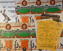 Wolverhampton Wanderers home football programme s to include 1953/1954 Derby County reserves,