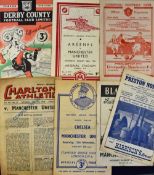 1948/1949 Manchester Utd football programme aways at Liverpool, Charlton Athletic, Chelsea,