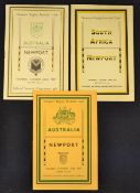 1947-52 Newport v Major Tourists Rugby Programmes (3): Very clean copies for the Rodney Parade
