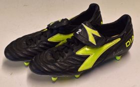 Pair of Diadora football boots belonging to Gary Neville - has the No. 2 printed to each boot.