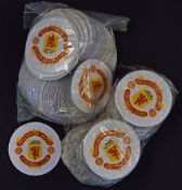 Multiple pack of Manchester United embroidered sew on badges featuring the red devil emblem to the